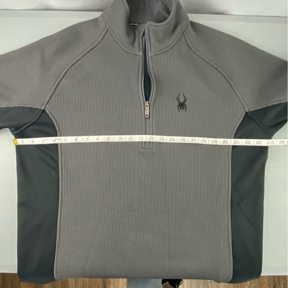 Spyder Men's Gray/Black 1/4 Zip Core Sweater Men's size Large - Picture 7 of 10